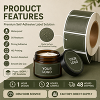 Étiquettes personnalisées pour pots de crème hydratante, impression flexographique semi-brillante, anti-rayures, surface soyeuse, adhésives