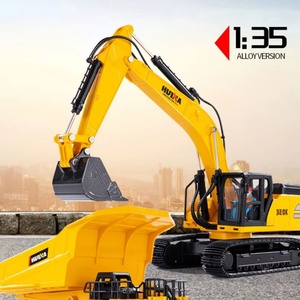 Modelo de Vehículo de Ingeniería, Excavadora Estática, Camión de Construcción para Niños, Juguete SJY-1150, Escala 1:35, Aleación de Metal Fundido a Presión - Product Image 3