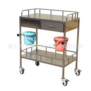 High-quality stainless steel double-drawer treatment cart, medical <b>trolley</b>, mobile storage rack, medical equipment and <b>tool</b> - Product Image 2