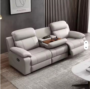 Ensemble de meubles de salon modernes en cuir véritable de luxe personnalisé populaire D 2025, canapé inclinable, fauteuil de massage - Product Image 2