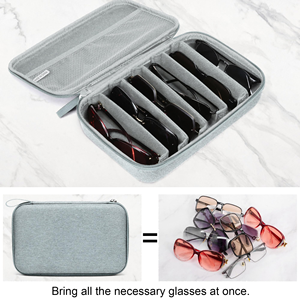 Travel Sunglasses Organizer <b>Glasses</b> <b>Case</b> Zipper Durable Polyester Portable Eyeglasses Storage Box <b>for</b> Men Women Outdoor Sports - Product Image 5