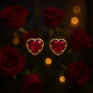 Icon <b>Molis</b> Heart Cut Zircon Stud Earrings Gold Plated For Women Romantic Gift Jewelry - Product Image 2