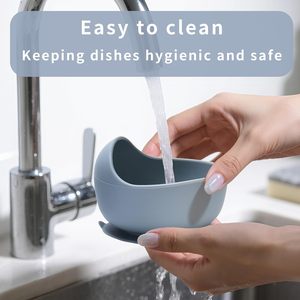 Ensemble de bols et de <span class=keywords><strong>couverts</strong></span> en silicone de qualité supérieure pour tout-petits avec options de couleur personnalisées, prise en charge de la personnalisation du logo, vente en gros - Product Image 5