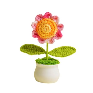 Mini plante de tournesol au crochet faite à la main, 15 cm, pour cadeau de remise de diplôme - Product Image 5