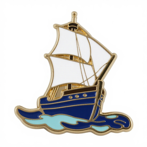 Парусник твердый/мягкий эмалированный значок Морской парусной лодки Сувенирный значок на заказ цинковый сплав/латунный значок на лацкан - Product Image 3