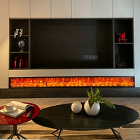 Cheminée électrique décorative murale en métal sur mesure avec flamme LED intégrée et télécommande, pour usage hôtelier et domestique en Angleterre