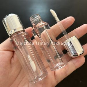 Nouveaux tubes de gloss transparents argentés, forme spéciale, tubes cosmétiques vides, logo personnalisé, gloss et boîte personnalisées 3ml - Product Image 4