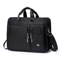 Sac d'ordinateur portable en nylon imperméable de grande capacité RAYLON, 15,6 pouces, 14 pouces, sac à main portable noir pour ordinateur portable