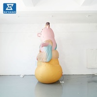 Grande mascotte animale gonflable en forme de cochon pour la décoration de carnaval en plein air