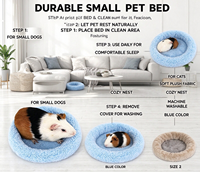 Lit rond en peluche pour petits animaux, chiens, cochons d'Inde, tissu polaire doux et chaud, service OEM, étiquette privée