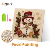 Kit de Peinture Diamant 5D DIY en Gros pour Enfants, Motif Bonhomme de Neige de Noël, Décoration Murale Perles, Personnalisation OEM