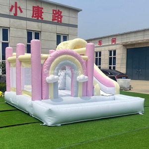 Cầu Vồng Inflatable Bouncer Trung Tính Nhà Bị Trả Lại Với Trượt Kép Và Bóng Pit Hồ Bơi Sang Trọng Trắng Nhảy Lâu Đài Cho Trẻ Em - Product Image 6