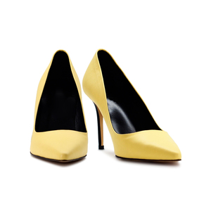 Fabricante de Productos, Zapatos de Tacón Alto Clásicos con Punta en Pico, Color Amarillo, para Vestido de Novia, Zapatos de Oficina para Mujer - Product Image 4