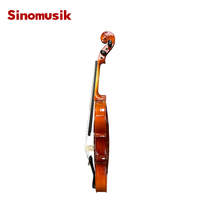 La Chine a fait Sinomusik Bonne qualité Pulvérisation rouge brun Purfling Solid housle Violon avec étui, instruments à cordes d'archet