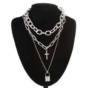 Layered <b>Chain</b> Necklace Neck <b>Chains</b> Lock Pendant Jewelry for Women Punk Choker Padlock Goth Jewelry Grunge Aesthetic Accessories - Product Image 5
