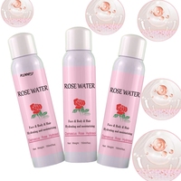 Label pribadi 200ml bunga mawar hidrasi air ekstra mawar Toner Wajah bebas alkohol pelembab tubuh wajah & rambut