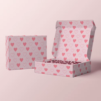 Boîte d'expédition en carton ondulé avec impression de cœur rose personnalisée, pour vêtements, écharpes, emballage de vêtements, boîte d'expédition romantique pour la Saint-Valentin