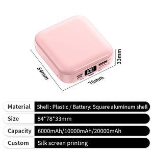 White CCC Certified Power Bank Custom Logo 10000mah Fast Charging <b>Square</b> Shape Mirror Powerbank with Certificate - Product Image 4