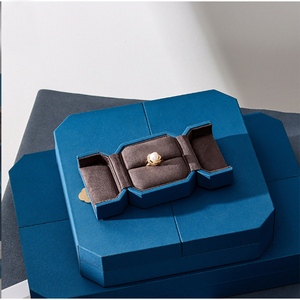 Custom Logo Magnetic Double Door <b>Ring</b> Jewelry Box Valentine's Day Luxury Necklace Earring Gift Box Packaging Wedding Favor - Product Image 3