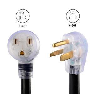 S20913 Heavy Duty 40 Pé 8 AWG/3C 6-50 Nema R <span class=keywords><strong>Plug</strong></span> Iluminado Cabo de Soldagem com ETL Aprovado Soldador Cabo de Extensão EV cabo de alimentação - Product Image 3