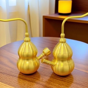Chicha miniature en laiton en forme de gourde, filtre à eau détachable fait main, chicha portable pour la maison, ensemble complet - Product Image 6