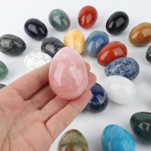 Œufs de cristal en jade naturel et quartz rose, 2 pouces, œuf de cristal Yoni - Product Image 4