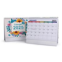 Calendrier de bureau mural A5 personnalisé 2026 2027 – Calendrier de table à feuilles mobiles sur chevalet