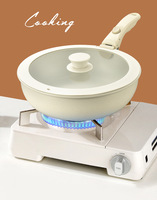 Ensemble de casseroles antiadhésives amovibles, modèle tendance, en métal, wok à lait, poêle à frire, poignée séparable, ustensiles de cuisine durables pour cuisinière à gaz