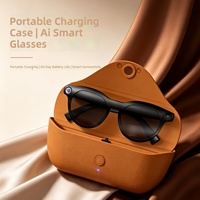 Lunettes Intelligentes IA avec Caméra 8MP, Puce JL7018, Traducteur en Temps Réel, Commande Vocale, Lunettes Bluetooth avec Étui de Recharge