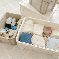Organisateur de rangement Plafarm Ivory 26L, boîte de rangement moderne hermétique pour vêtements de bébé, grande boîte de rangement empilable en plastique pour la chambre d'enfant
