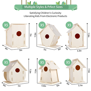 Kit de maisonnettes pour oiseaux en bois à faire soi-même, vente en gros, pour la décoration, les loisirs créatifs et les jouets pour enfants - Product Image 2