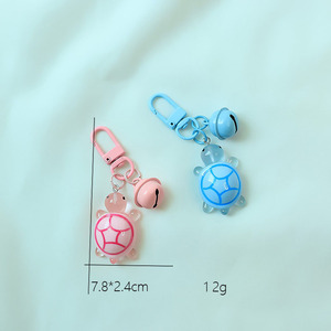Vente en gros de porte-clés en résine de haute qualité, mignons et colorés, en forme de petite tortue marine, accessoires de crochet, breloques - Product Image 4