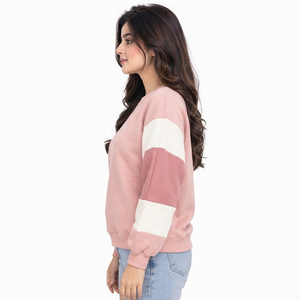 เสื้อสเวตเชิ้ตผู้หญิง ผ้าฝ้ายระบายอากาศดี ทรงสวยสบาย คอริบ แขนจั๊มพ์ ตะเข็บทนทาน ออกแบบตามแบบ OEM - Product Image 3