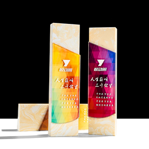 Trophée en cristal et <span class=keywords><strong>marbre</strong></span> <span class=keywords><strong>personnalisé</strong></span>, <span class=keywords><strong>plaque</strong></span> de récompense en verre pour certificat d'autorisation - Product Image 1
