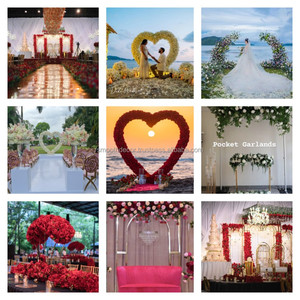 โครงเหล็กโค้งรูปตัว S สำหรับฉากหลังงานแต่งงาน พร้อมม่านลูกปัดคริสตัลแบบถอดได้ ดีไซน์ทันสมัย รุ่นใหม่ล่าสุด - Product Image 3