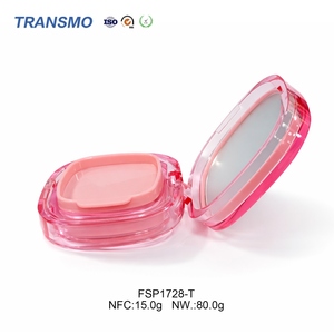 Stylish Round Recycle-Friendly Refill Makeup Powder <b>Box</b> Built-In Mirror ABS Cosmetic Carrier - Product Image 3