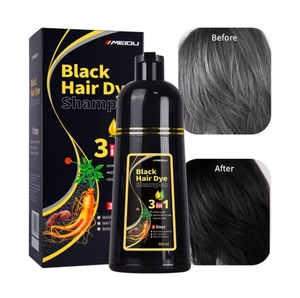 500ML Ammonia Free Fast Black Color <b>Shampoo</b> Hair Dye for Asian Grey Hair - Product Image 1