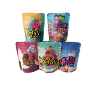 Emballage personnalisé, sac sous vide holographique, logo personnalisé imprimé, fermeture éclair noire, scellé au laser, anti-odeur, 3,5 g, Mylar, chips de pommes de terre, sucre