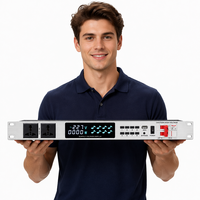 AOFO HG-388A Séquenceur d'alimentation audio 8 canaux avec double filtre, affichage de tension, protection contre les surtensions, conception portable en fer pour sonorisation de scène