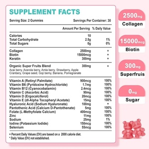 Gomitas de Colágeno para Blanquear la Piel, Saludables, con Biotina para el Cabello y Uñas, Gomitas de Colágeno Personalizables OEM/ODM - Product Image 2