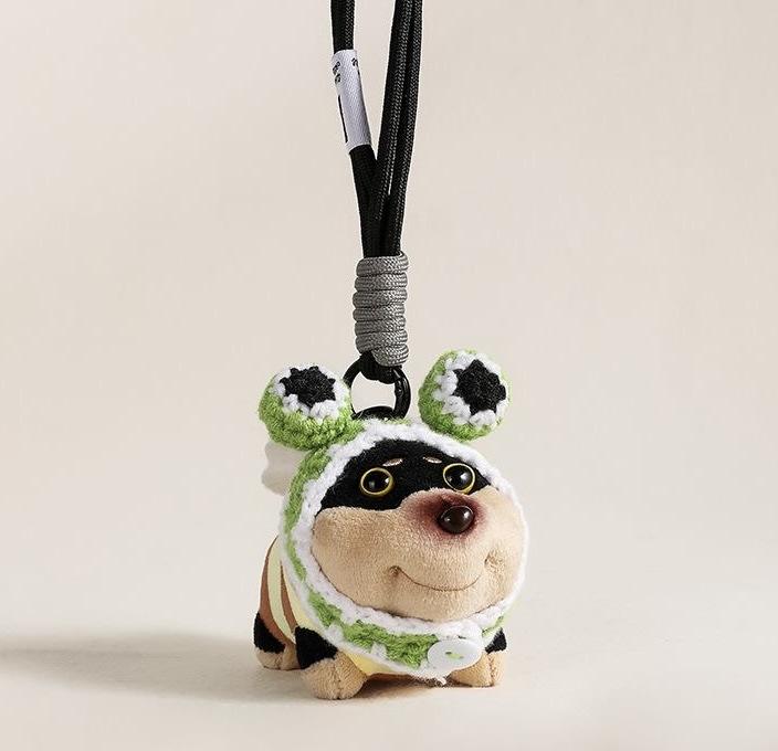 Grenouille couvre-chef chiot sujette [corde à la main]