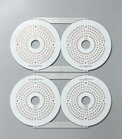 Circuit imprimé en aluminium LED rond personnalisé, MCPCB, épaisseur 1,5 mm, cuivre 35 µm, circuit imprimé gravé pour l'éclairage LED