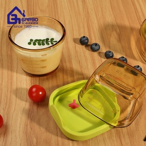 Cao Borosilicate <span class=keywords><strong>Glass</strong></span> <span class=keywords><strong>container</strong></span> thực phẩm với màu nắp chịu nhiệt <span class=keywords><strong>Glass</strong></span> Hộp Ăn Trưa lò vi sóng an toàn hổ phách hộp màu rắn - Product Image 3