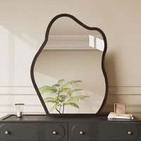 Coiffeuse murale vintage en forme de nuage 2025 – Miroir de maquillage en bois anti-explosion durable pour chambre et salon