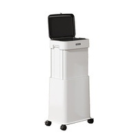 Poubelle de cuisine en plastique écologique de 20 L, réglable et extensible, blanche/gris foncé
