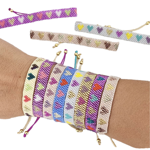 Go2boho Summer Collection Women's Handmade Boho Jewelry Adjustable Love Crystal <b>Beaded</b> <b>Bracelet</b> with Pearl Main - Product Image 4