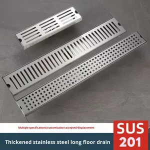 OEM Stainless Steel Rectangular Floor Drain Large Flow for Outdoor Courtyard Terrace Garden Modern Simple Design Floor - Product Image 2