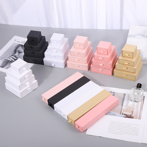 Boîte à bijoux en carton avec logo personnalisé, boîte à dessin pour collier, emballage avec tiroir coulissant, boîte en papier avec mousse noire pour l'emballage de bijoux - Product Image 4