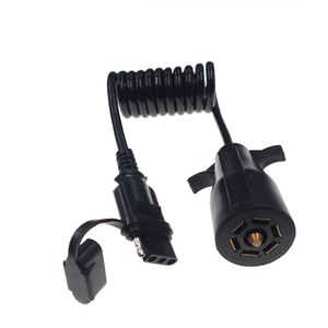 Connecteur de remorque 7 à 4 broches, adaptateur de câble à ressort, prise femelle noire, connecteur circulaire 4P pour remorque de camping-car - Product Image 2