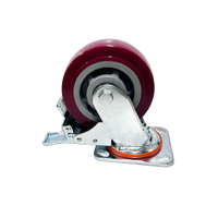Roulette TPR Roulette médicale pour chariot civière Roulettes de contrôle central de roue de 8 pouces